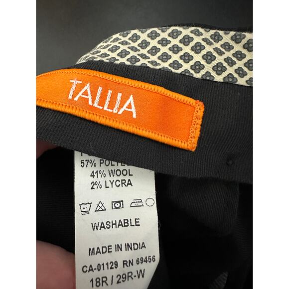 Tallia Pants Boys 18 REGULAR Black Wool Polyester Blend Dress Pants - Picture 4 of 6